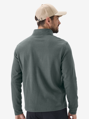 Heather Brushed Rib Knit Quarter Zip with 2 Pockets