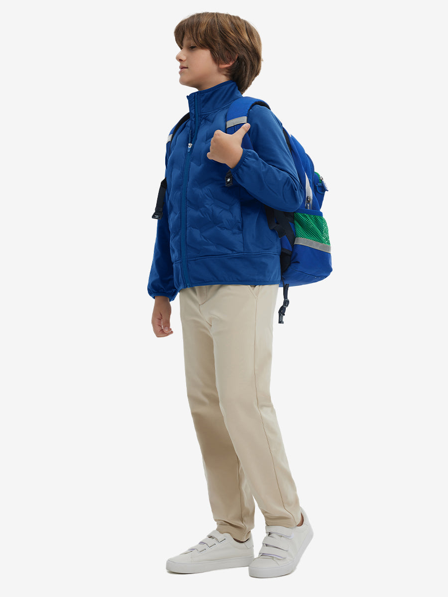 Boys Windproof Puffer Jacket with Pockets