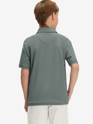 Boys Quick Dry Fit Athletic Solid Polo Shirts