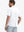 Model half-body back view wearing WHITE Cotton Blend Plain Shirt.