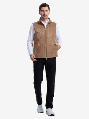 Classic Micro Suede Leather Puffer Vests