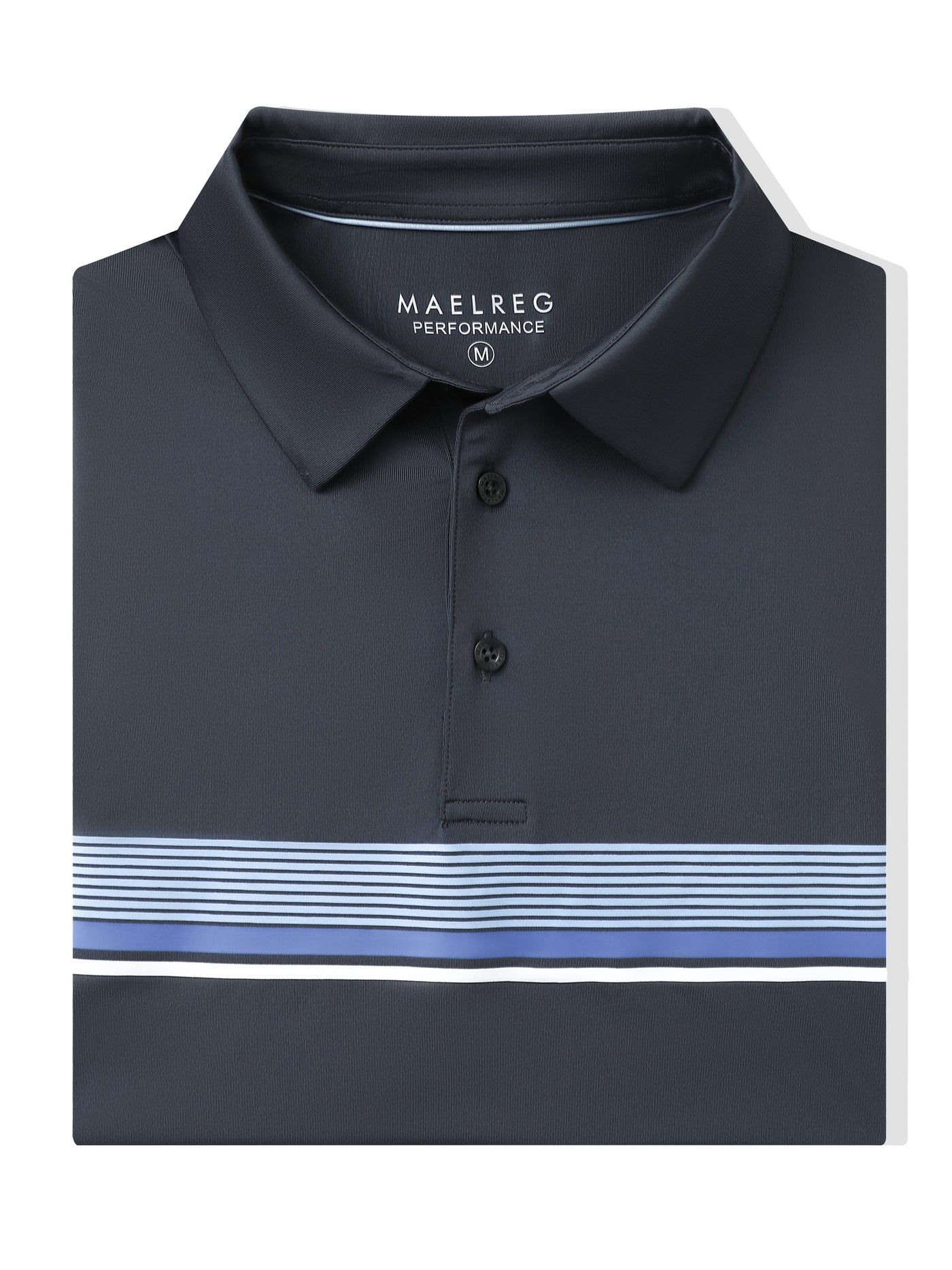 Men's Striped Print Golf Polo Shirts-Dark Grey