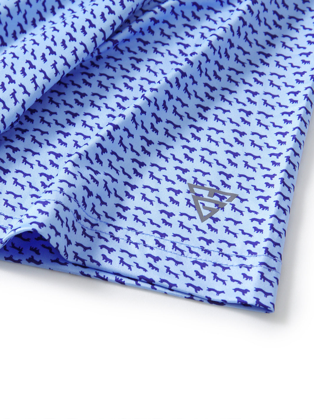 Men's Printed Golf Shirts-Bluejay Navy Dogs