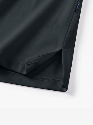 Solid Cotton Blend Collared Long Sleeve Polo