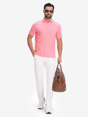 Comfy Breathable Pin-Stripe Golf Polos