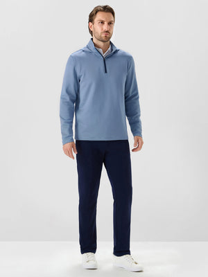 Pin-Stripe Quarter Zip with Hood