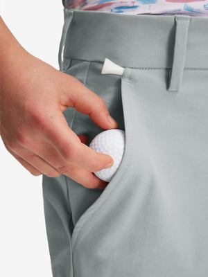 Detail: pocket of rose dust boys lightweight dry fit flat front golf shorts