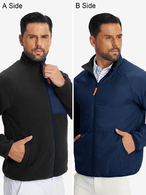 Reversible Fleece Jacket with 5 Pockets