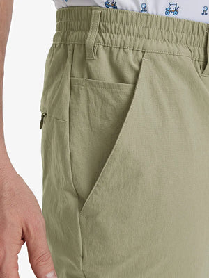Close-up of front pocket on Performance Water Resistant Pants in KHAKI，highlighting pocket design.