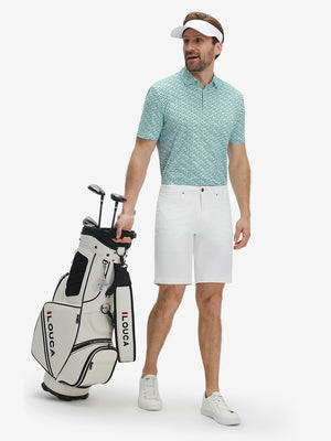 4 Way Stretch Print Collared Polo Shirts