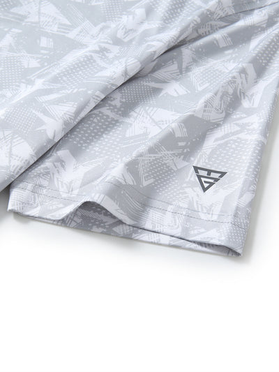Men's Printed Golf Shirts-Grey Abstract