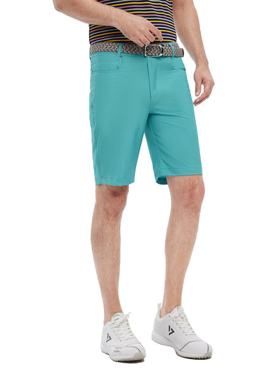 10" Inseam Solid Golf Shorts-Aqua Sea