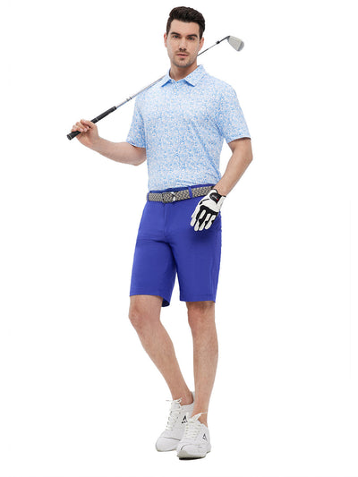 10" Inseam Solid Golf Shorts-Royal Blue