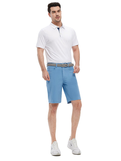 10" Inseam Striped Golf Shorts-Dusk Blue