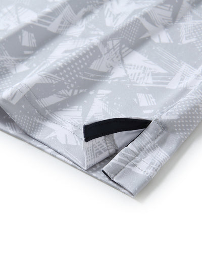 Men's Printed Golf Shirts-Grey Abstract