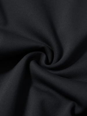 Fabric close-up of black lightweight ankle-zip sweatpants with 4 pockets, breathable performance material.