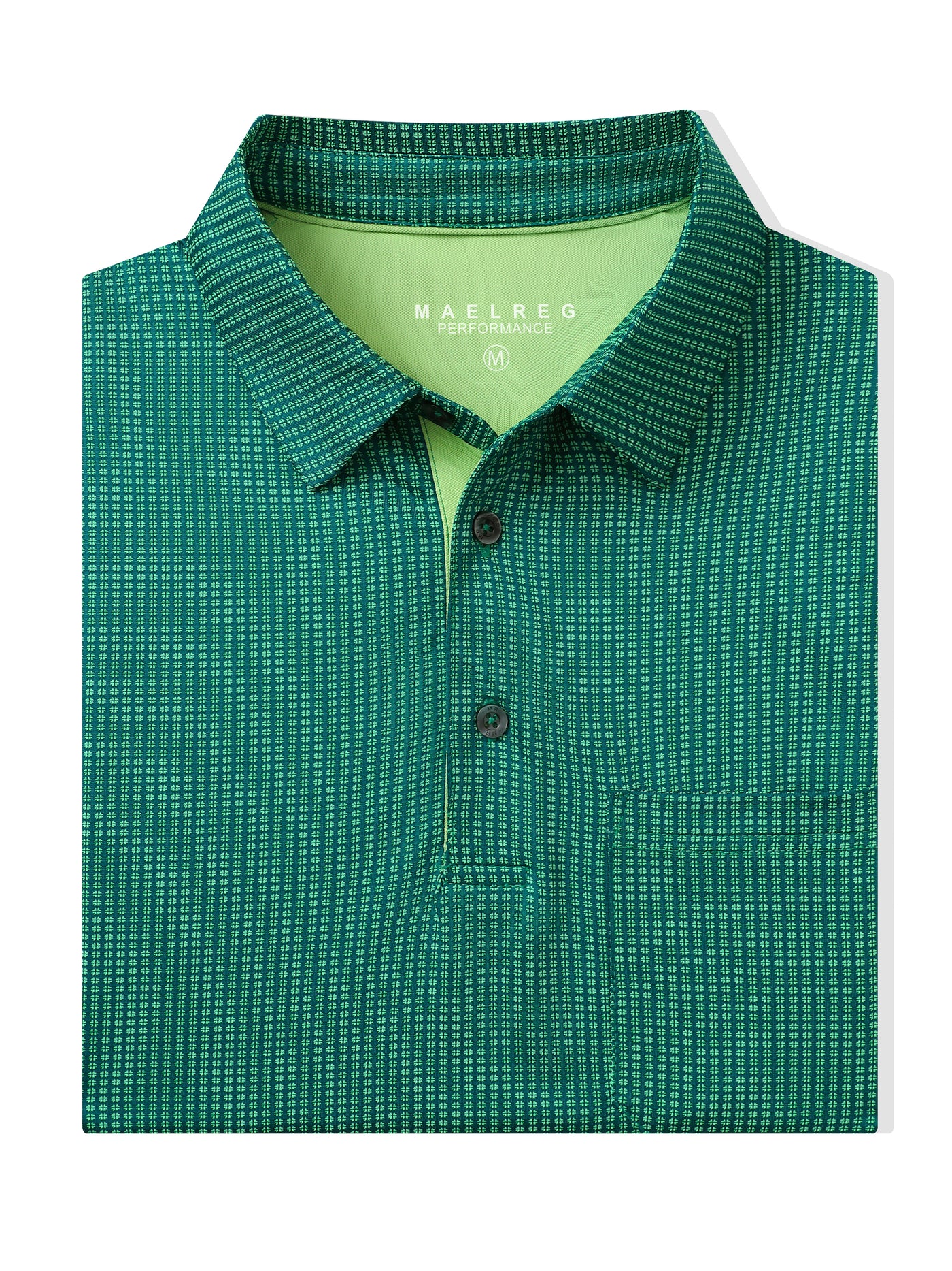 Men's Dry Fit Jacquard Pocket Golf Shirts-Green