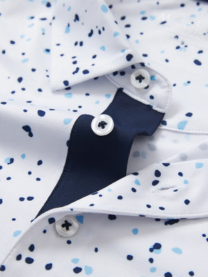 4 Way Stretch Print Collared Polo Shirts