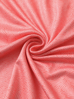 Texture detail of Performance jersey print polo with soft stretch in candy pink line