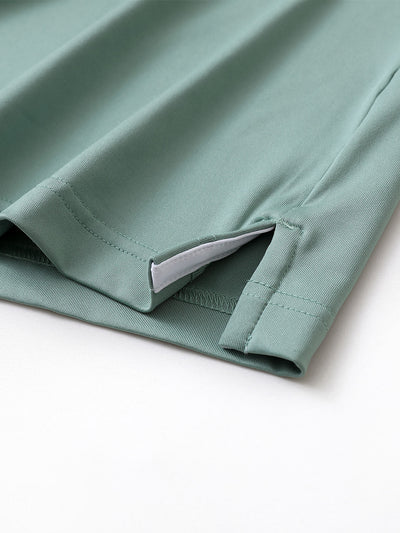 Men's Print Pattern Golf Polo Shirts-Beryl Green