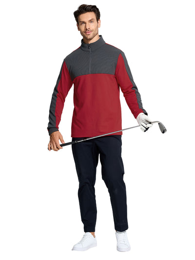 Men's Performance Wicking Long Sleeve Quarter Zip Golf Pullover