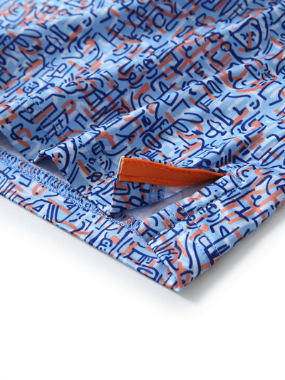 Men's Printed Golf Shirts-Bluejay Doodles