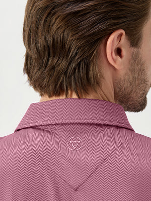 Moisture Wicking Long Sleeve Herringbone Polo Shirts