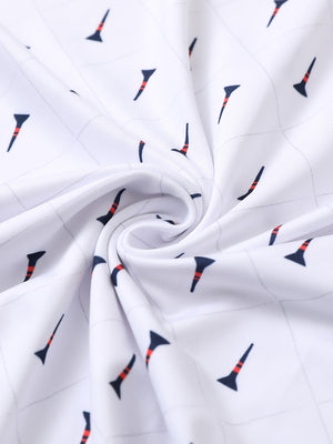 Close-up of check golf tee performance jersey print polo fabric texture.