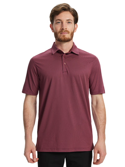 Men's Golf Shirts Dry Fit Jacquard Performance Moisture Wicking Short Sleeve Collared Polo Shirts