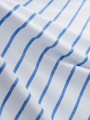 Non-Curl Ribbed Collar Striped Polo Shirts