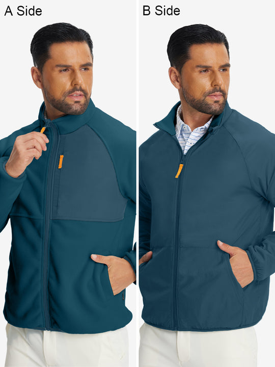 Reversible Fleece Jacket with 5 Pockets