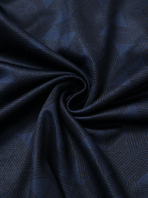 Navy geo heather pinstripe brushed fabric detail of dry fit quarter zip golf pullover