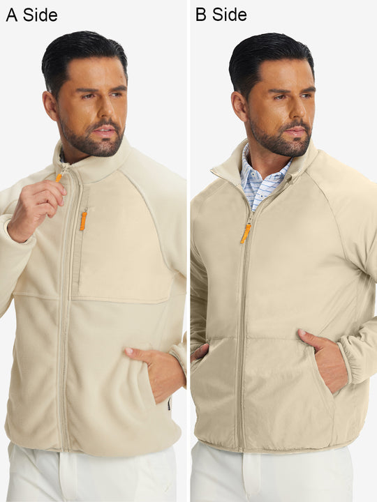 Reversible Fleece Jacket with 5 Pockets