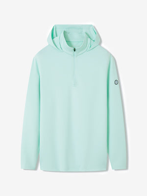 Pin-Stripe Quarter Zip with Hood