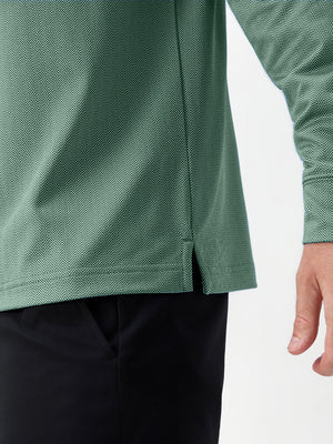 Moisture Wicking Long Sleeve Herringbone Polo Shirts
