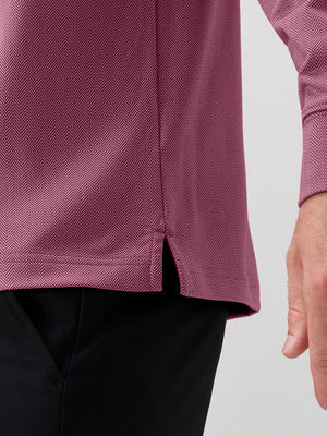 Moisture Wicking Long Sleeve Herringbone Polo Shirts