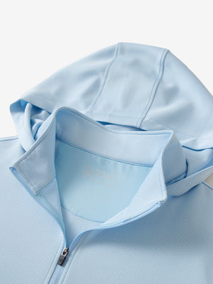Pin-Stripe Quarter Zip with Hood