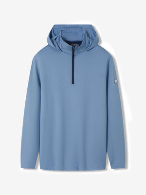 Pin-Stripe Quarter Zip with Hood