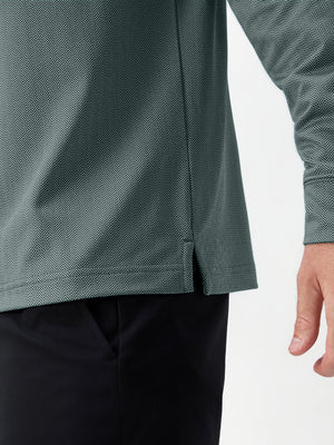 Moisture Wicking Long Sleeve Herringbone Polo Shirts