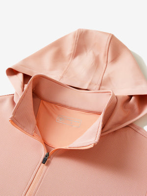 Pin-Stripe Quarter Zip with Hood