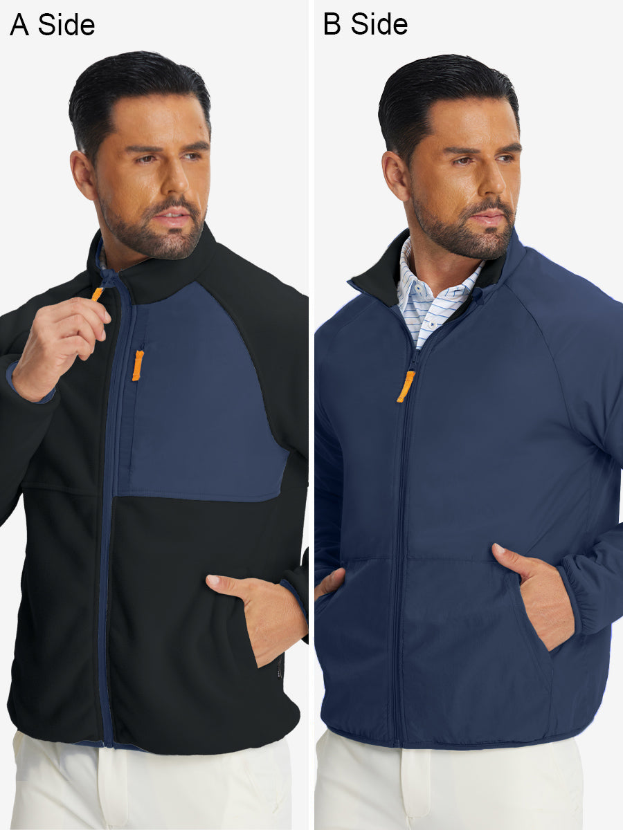 Reversible Fleece Jacket with 5 Pockets