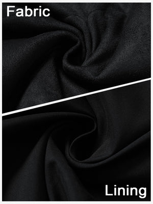 Close-up view of black classic micro suede leather puffer vest showing inner lining and outer fabric  details