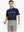 Front half-body golf pose in Chest Print Polo Shirts, shown in Navy
