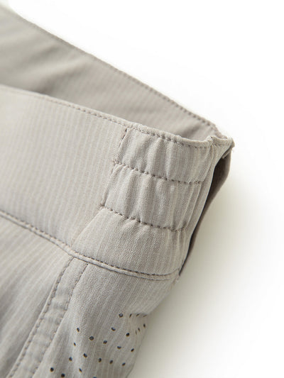 10" Inseam Striped Golf Shorts-Silver Gray