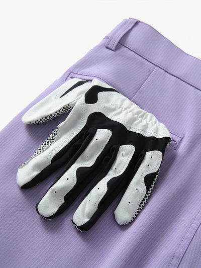 10" Inseam Striped Golf Shorts-Lavender