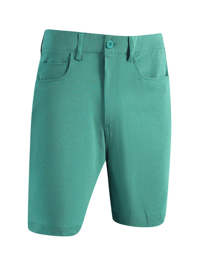 10" Inseam Striped Golf Shorts-Sea Green