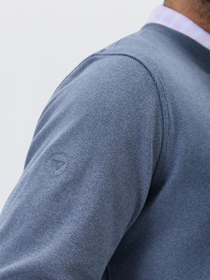 Heather Brushed Rib Knit Crewneck Sweatshirt