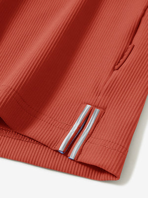 Vertical Stripes Ribbed Knit Hoodies Sweatshirt