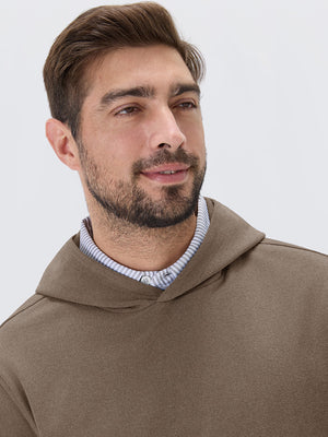 Stretch Ultra-Comfy Heather Brushed Rib Knit Hoodie
