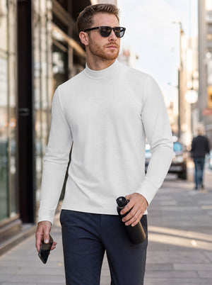 Men's Long Sleeve Mock Turtleneck Shirt